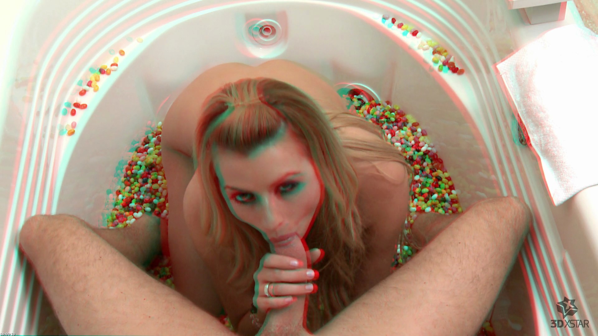 Stereo 3d Glasses Porn - Candy Bath sex: anaglyph 3d porn