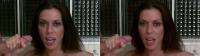 side by side 3d facial cumshot for slutty brunette pornstar Rachel Starr