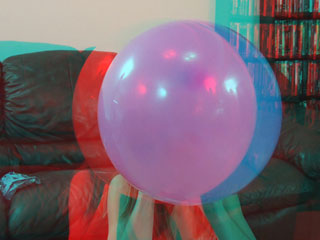 red cyan balloon play